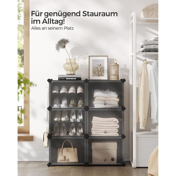 Skohylde 82x32x92 cm Sort Plast Opbevaring