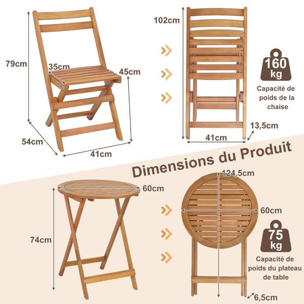 Patio Bistro Set, 24x29, Luonnonvärinen , Star
