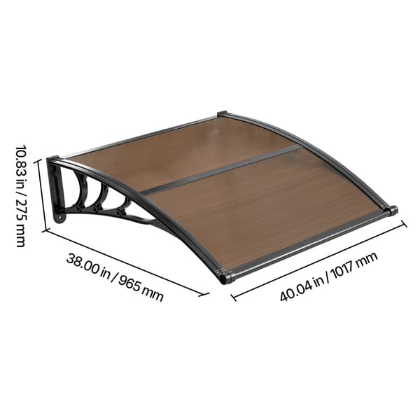 Dørmarkise 96,5x101,7x27,5 cm Brun Polycarbonat