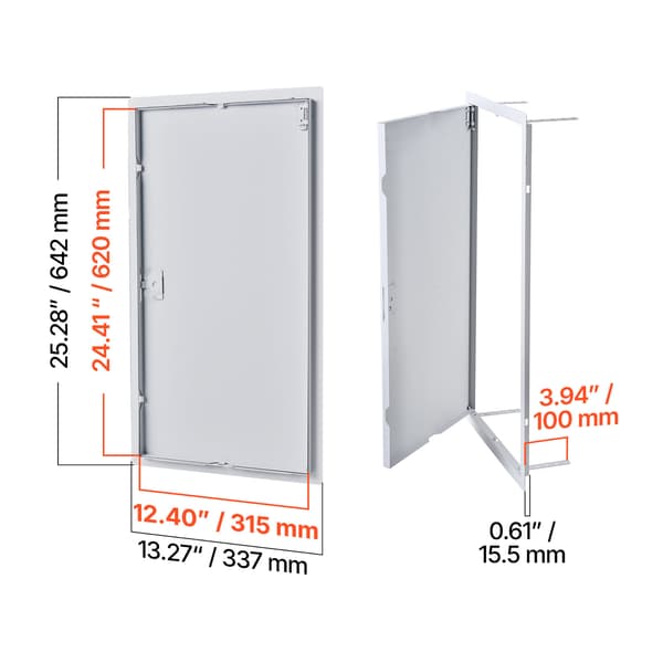 Adgangspanel 64x34x2 cm Hvid Galvaniseret Stål