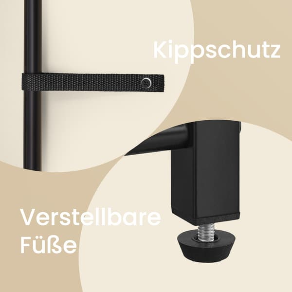 Tøjstativ 45x115,8x172,8 cm sort, metal