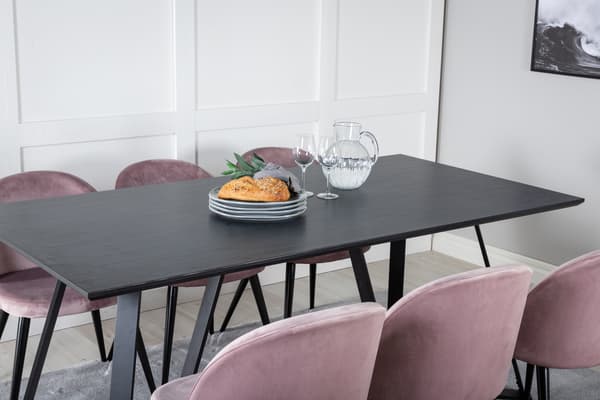 Spisebord og stol sæt Marina Pink Sort