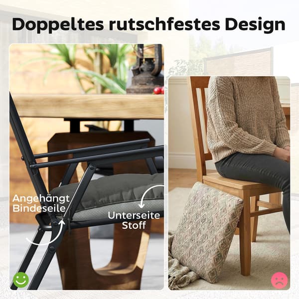 Sittdyna Set 39,5x39,5x10 cm Mörkgrå Polyester
