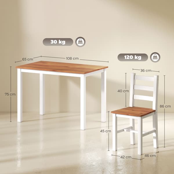 Matgrupp, 108x65x75 cm, Brun och Vit