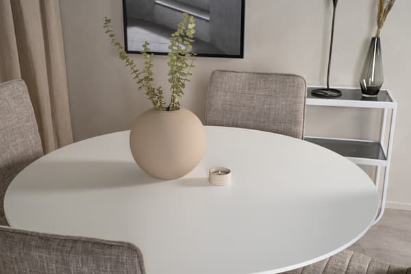 Spisebord og stol sæt 100x75 cm egetræ-look og hvid lys grå