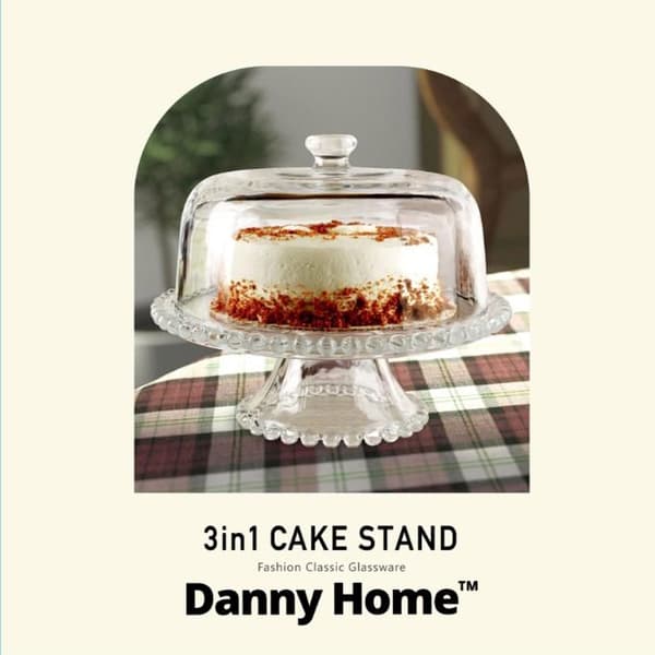 Kagefad 31x23 cm Glas, Cake Plate