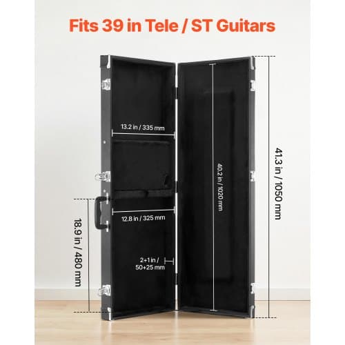 Elektrisk gitarr hårt fodral 105x35x11 cm svart
