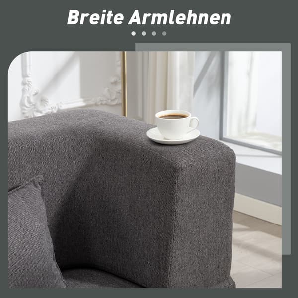 Bäddsoffa, 2-sits skum, 203x95x75 cm, grå, tyg