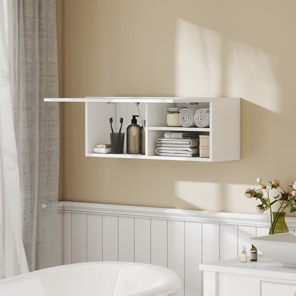 Badeværelses vægskab 80x25x30 cm hvid, opbevaring