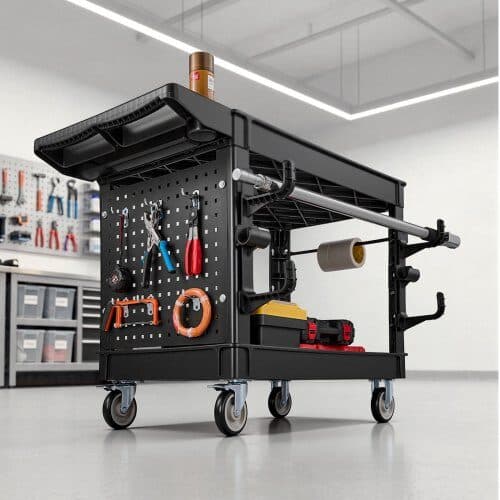 Utilityvogn 2 niveau 114x61x84 cm sort