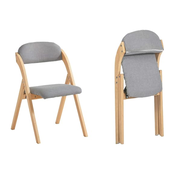 Sammenklappelige spisebordsstole, 47,5x59x77 cm, lysegrå, træ