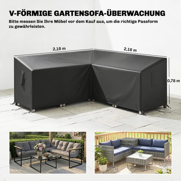 Møbelbetræk 216x216x78 cm Sort Polyester