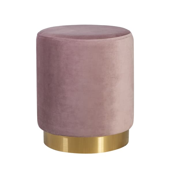 Fotpall LA PERLA 35x42 cm rosa sammet