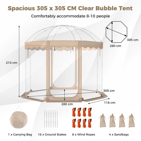 Pop Up Bubble -teltta 10x10x7 ft läpinäkyvä