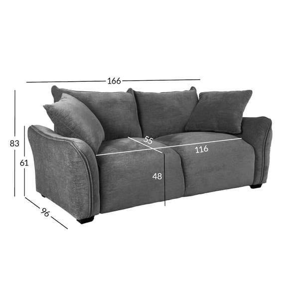 Sofa DIVI 166x96x83 cm gråt stof