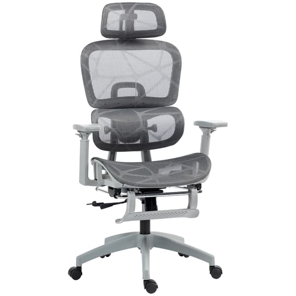 Kontorstol Ergonomisk Skrivebordsstol 66x64x114 cm Grå Mesh Stof