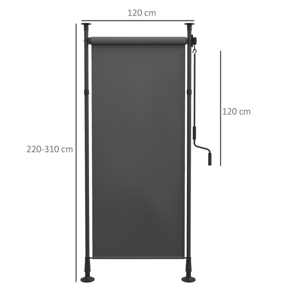 Vertikal markise, 120x220-310 cm, mørkegrå