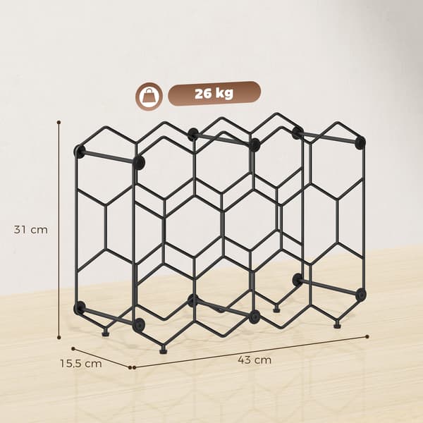 Vinreol 43x15,5x31 cm Sort Metal