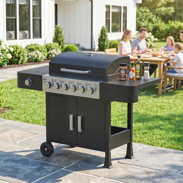 Gasgrill 135x51x101 cm Sort Rustfrit Stål