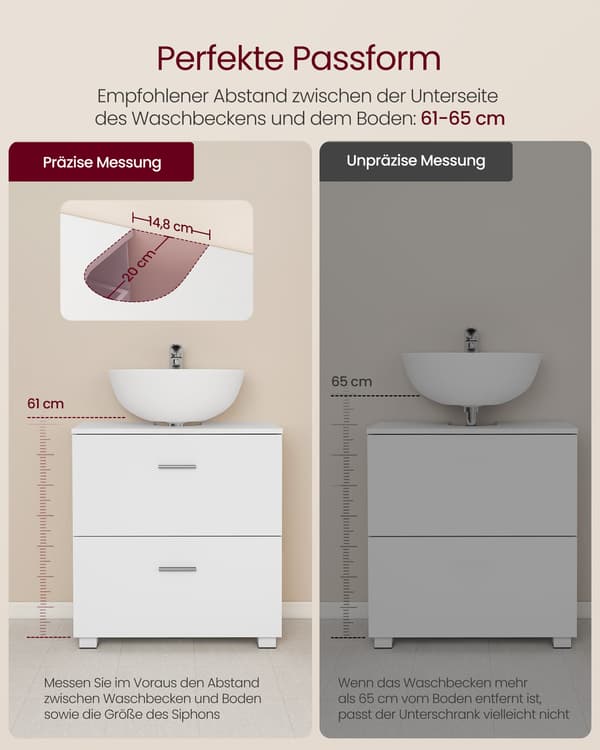 Toiletskab Custos Collection 60x30x63,8 cm Cloud White
