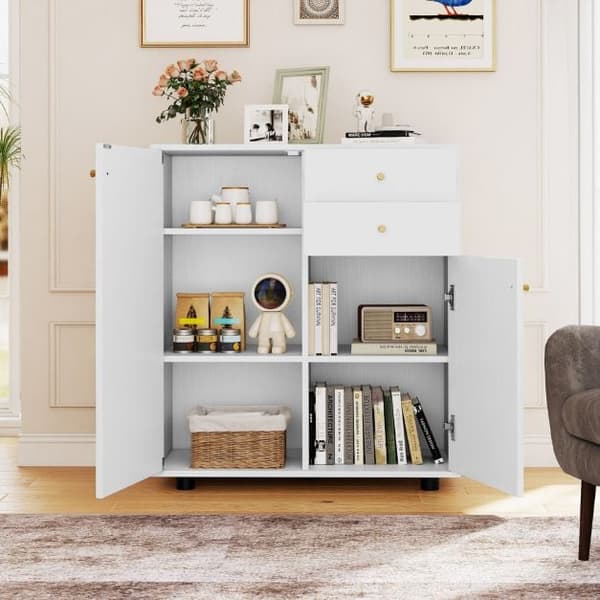 Sideboard Buffé Skåp 74x35x85.5 cm Vit, förvaring , Star