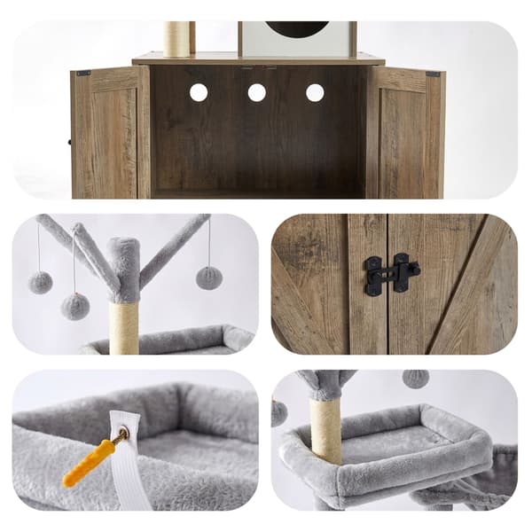 Kattetræ med kattebakke skab 150 cm, Kodustaar