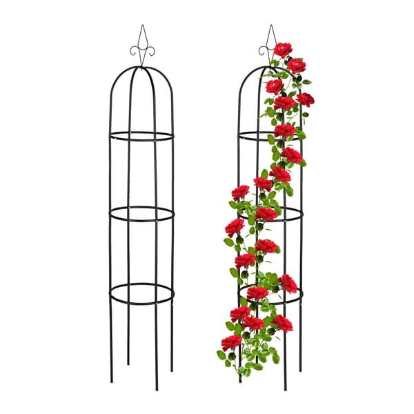 Trädgårdsobelisk set, 200x41 cm, Svart, Stål, Kodustaar