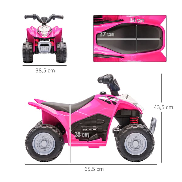 Elektrisk barnquad 65,5x38,5x43,5 cm rosa