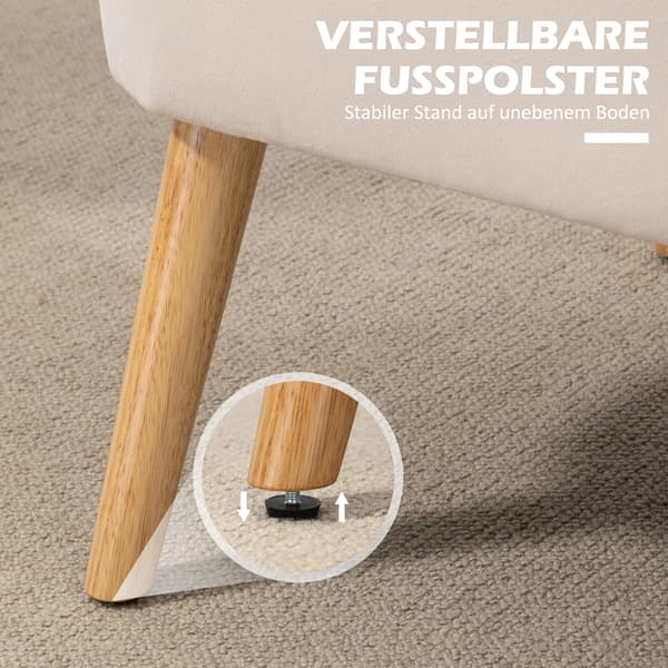 Soffa 2-sits 117x56,5x77 cm Vit Trä