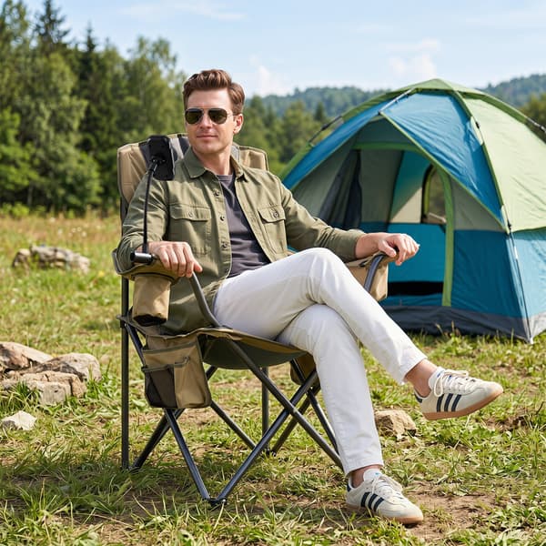 Sammenklappelig campingstol 94x52x104 cm grøn