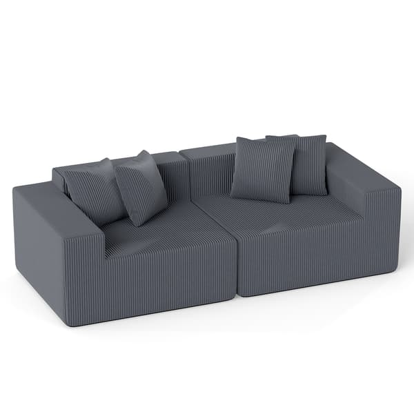Sofa uden ramme med 4 ryghynder 204x89x64 cm grå