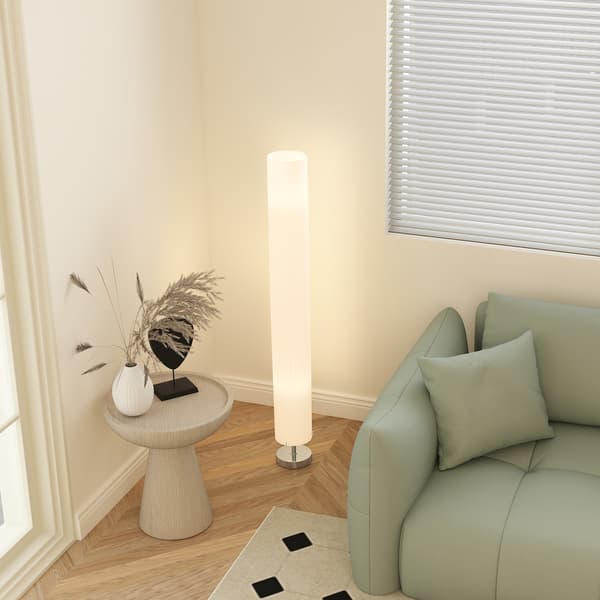 Gulvlampe, 14x14x120 cm, Hvid, Polyester