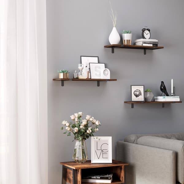 Væghyldesæt 60x20x7 cm Brun-Sort MDF