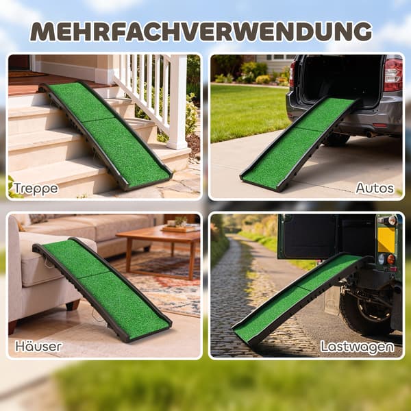 Hunderrampe, 155x38.5x15.5 cm, Sort, Plastik