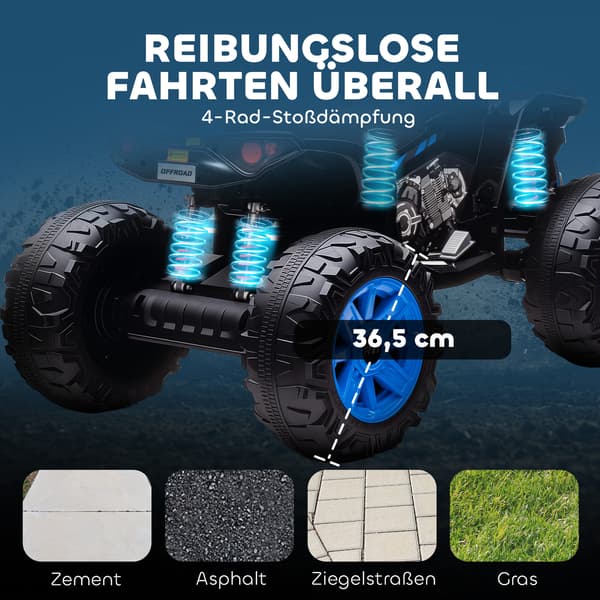 Børns elektriske ATV, 109x68,5x76 cm, Sort, Plastik