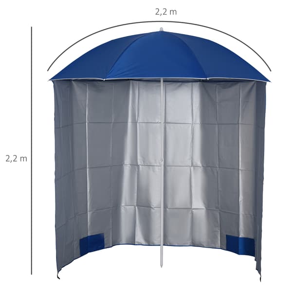 Strandparasol, 220x220 cm, Blå