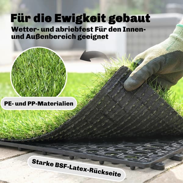 Konstgräsmattor Set 30x30 cm Grön Plast