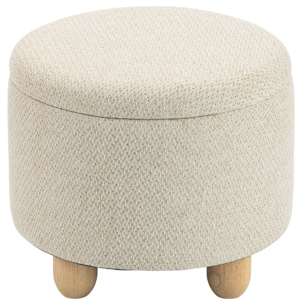 Förvaringspuff Ø38,5x33,5 cm beige