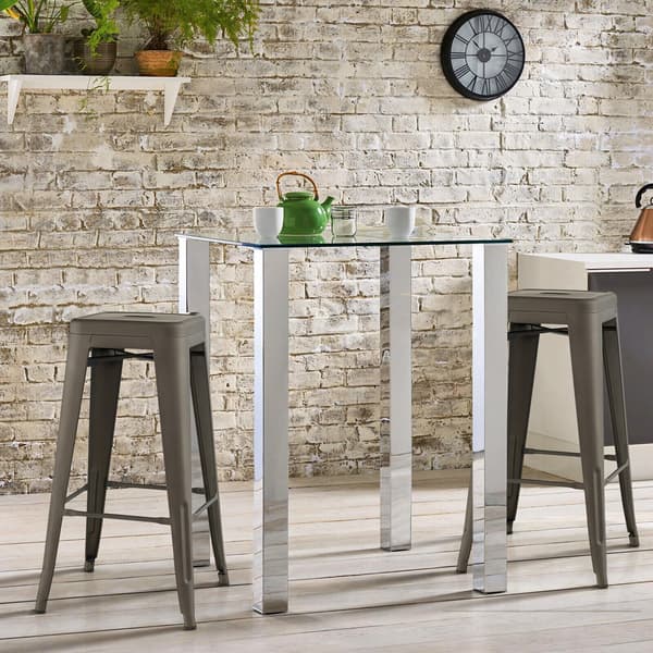 Barstole sæt med 4 stk. 42x42x76 cm sort/kugle