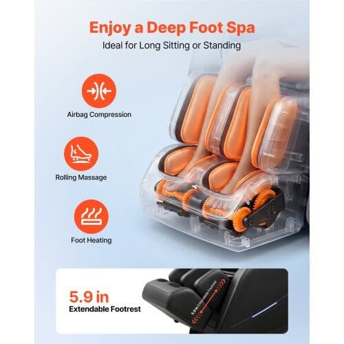 Massagestol A6A35A svart, 3D helkroppsmassage