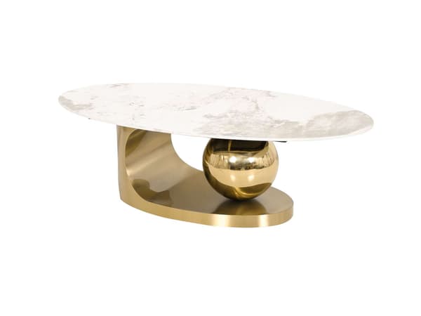 Soffbord, Modig, Guld, Vit