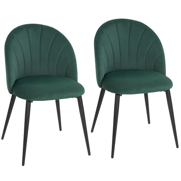 Spisestuestole Sæt med 2 52x55x79 cm Mørkegrøn
