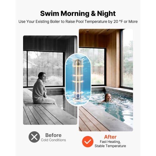 Poolvärmeväxlare MF-360K 133x153x832 mm silver