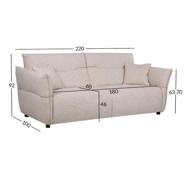 Soffa CALLA 220x100x92 cm vit tyg