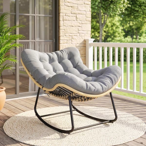 Gungstol 87x110x70 cm Grå Rattan