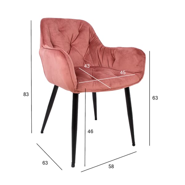 Stol BRITA 58x63x83 cm Pink