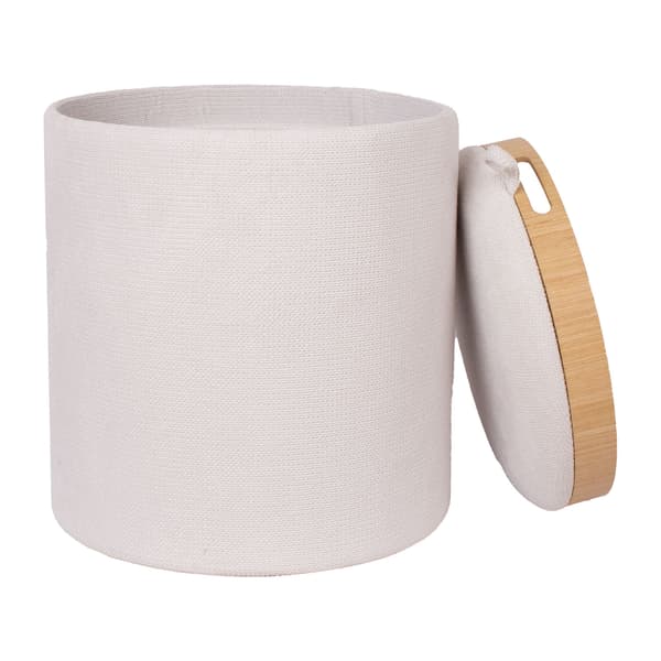 Puf 39x44 cm hvid opbevaring