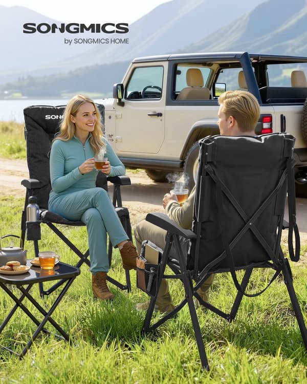 Campingstol 70x59,5x110 cm Sort Foldbar