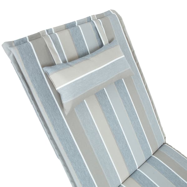 Tuolityyny 55x195x3 cm Harmaa-Beige Raidallinen