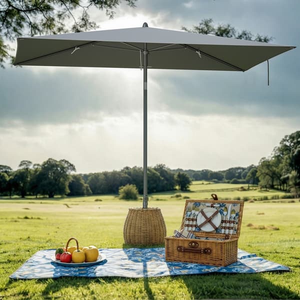 Uteparasoll 190x120 cm Grå